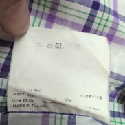 Chemise BURBERRY Violet Carreaux Taille L 100% Coton Logo Brodé manches courtes