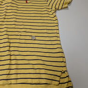 Polo manches courtes Polo Ralph Lauren M jaune rayures marine logo rouge coton