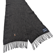 Écharpe Polo Ralph Lauren Gris Anthracite 100% Laine d'Agneau Italie