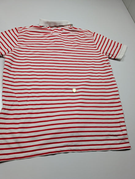 Polo manches courtes Polo Ralph Lauren XL blanc rayures rouges logo bleu