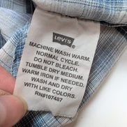 Chemise LEVI'S Homme XL Gris Anthracite à Carreaux Boutons Pression Translucides