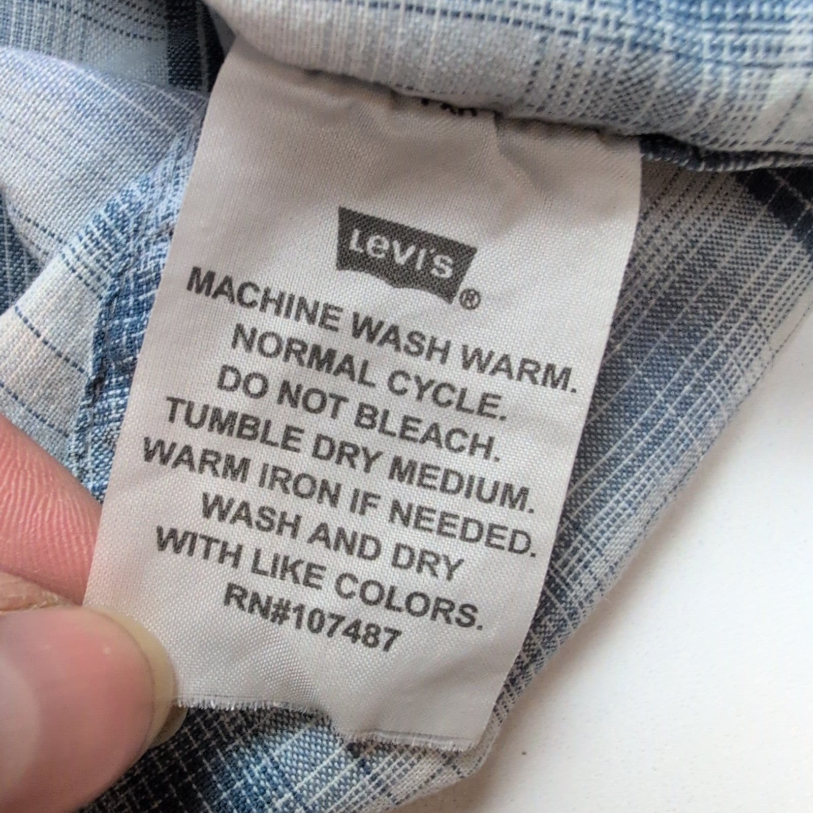 Chemise LEVI'S Homme XL Gris Anthracite à Carreaux Boutons Pression Translucides