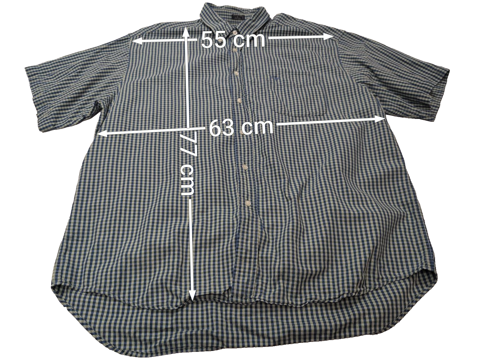 Chemise manches courtes Dockers à carreaux bleu taille XL #190msch