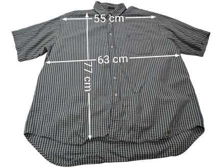Chemise manches courtes Dockers à carreaux bleu taille XL #190msch