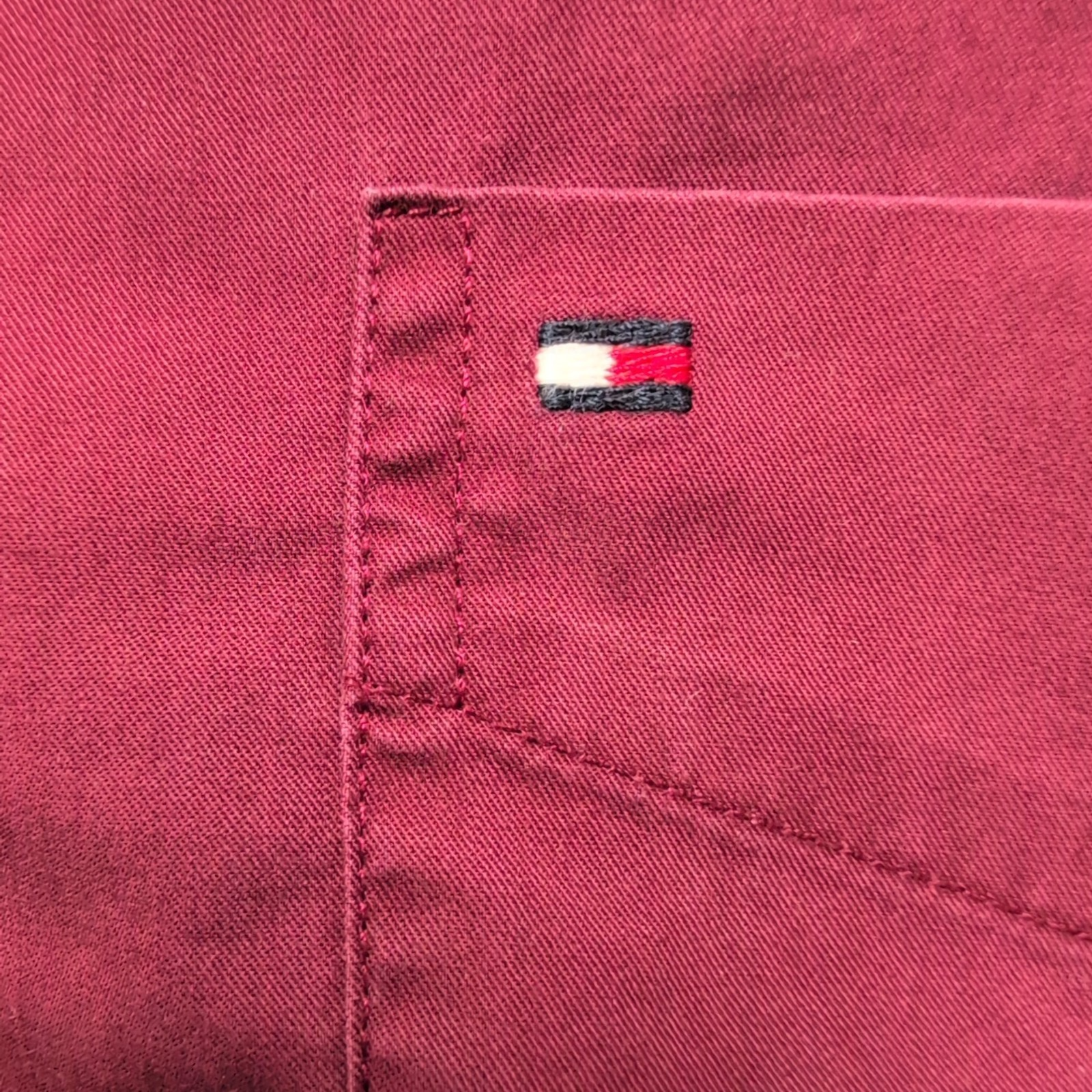 Chemise Tommy Hilfiger Bordeaux Manches Longues 1 Poche - Taille M