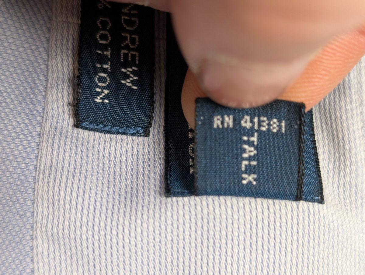 Chemise Polo Ralph Lauren Shirt Andrew M L Rayée Bleu Coton Col Classique