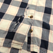 Chemise Carhartt Femme XL Bleu Marine Blanc Carreaux Coton Manches Courtes
