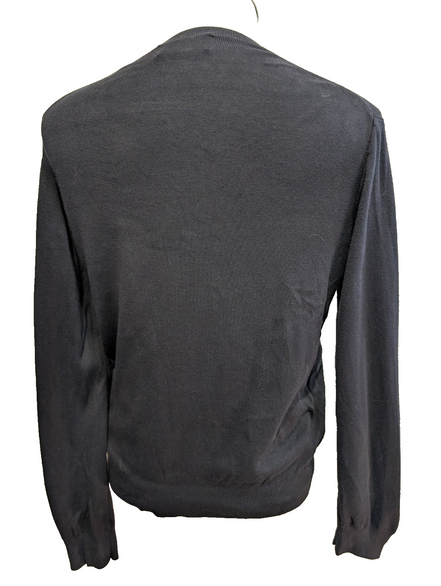 Pull Fin Polo Ralph Lauren Bleu Marine Col V Taille S Pima Coton Logo Rouge