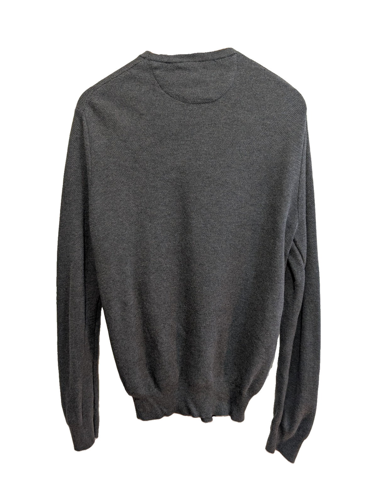 Pull Polo Ralph Lauren gris anthracite coton Pima col rond taille M logo noir