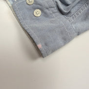 Chemise Pendleton L Bleu Uni Oxford 100% Coton Manches Longues