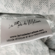 Chemise Femme La Mode de Mélina L Vert Blanc Pied-de-Poule Coton Fait Main