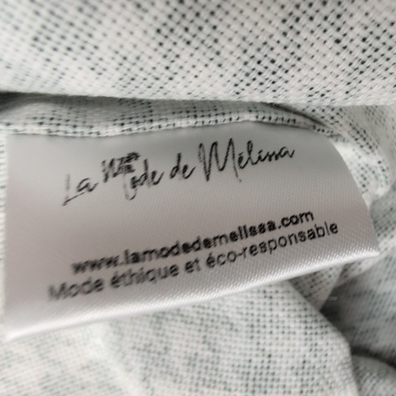 Chemise Femme La Mode de Mélina L Vert Blanc Pied-de-Poule Coton Fait Main