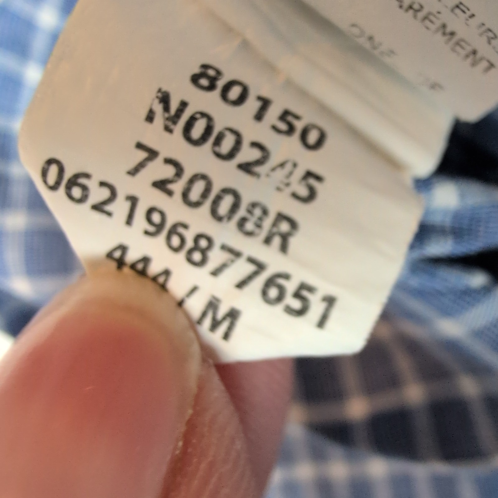 Chemise Chaps bleu à petits carreaux manches courtes à poche taille M