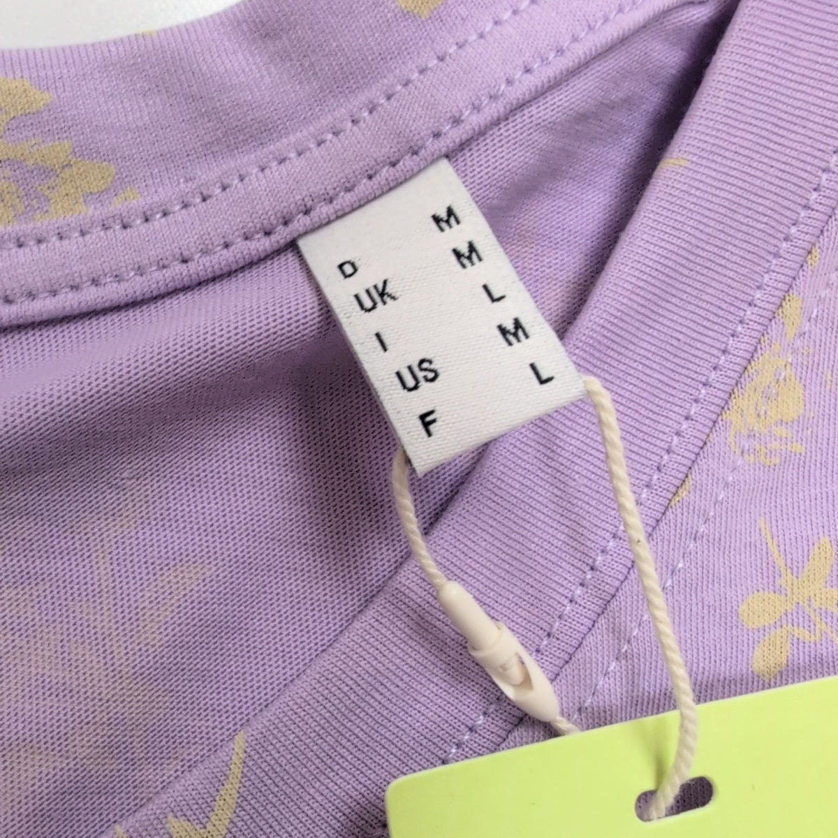 Haut Esprit Femme L Violet Motif Fleuri 100% Coton Manches Courtes Neuf