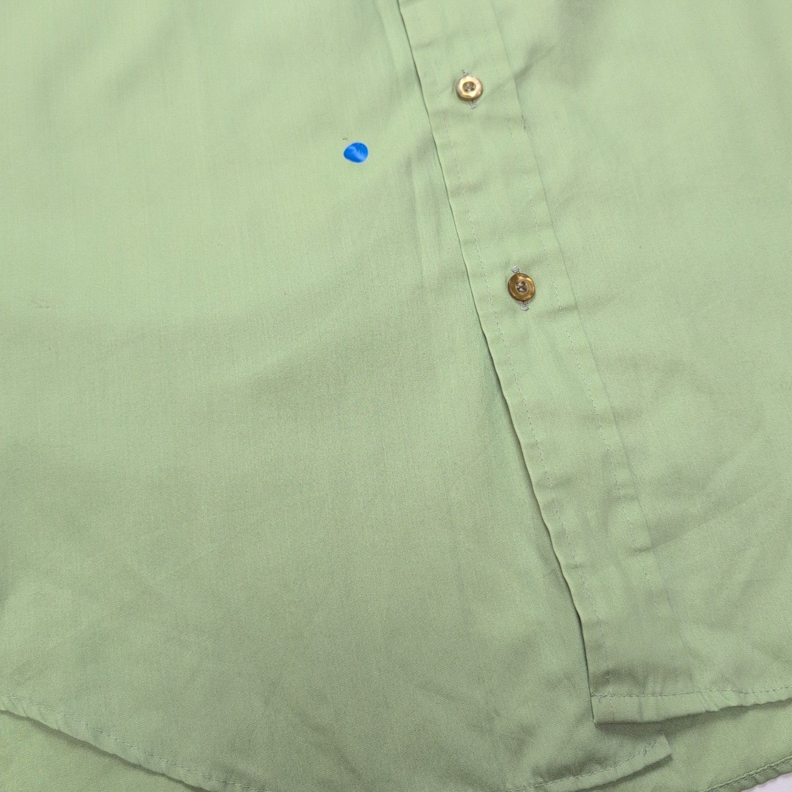 Chemise TOWNCRAFT Taille L Verte Col Pointe Permanent Press Vintage