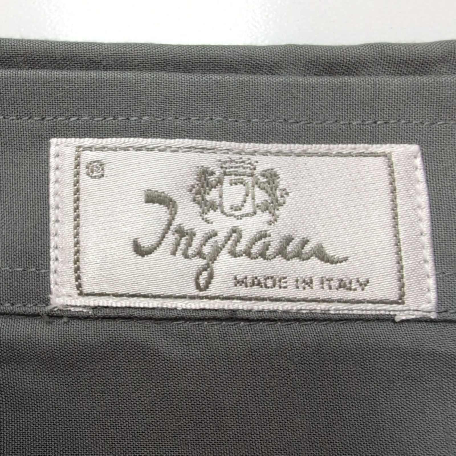Chemise Ingram Made in Italy L Gris 100% Viscose Neuve Sans Étiquette