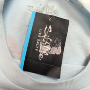 T-shirt Salt Life L Bleu Clair Manches Longues Graphique Neuf Étiquette
