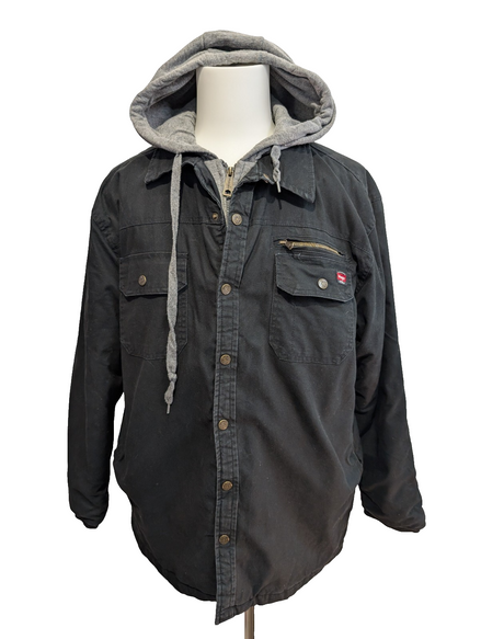 Blouson Wrangler Workwear XL 46/48 Veste Matelassée Chaude Capuche Noir