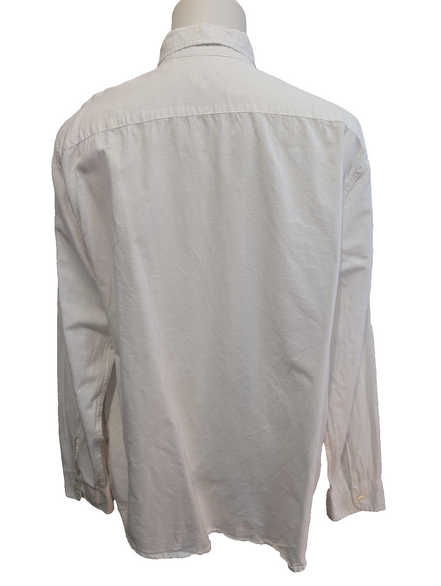CHEMISE LEVI'S Lin Coton Blanche XXL TG Homme Unie Col Boutonné