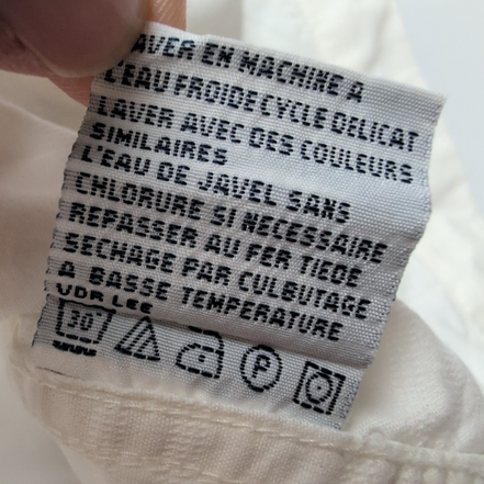 Chemise Hawaïenne Nautica M Blanc Rayures Gaufrées 100% Coton manches courtes