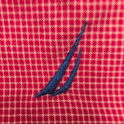 Chemise Nautica L Rouge Micro Carreaux 100% Coton Logo Manches Courtes