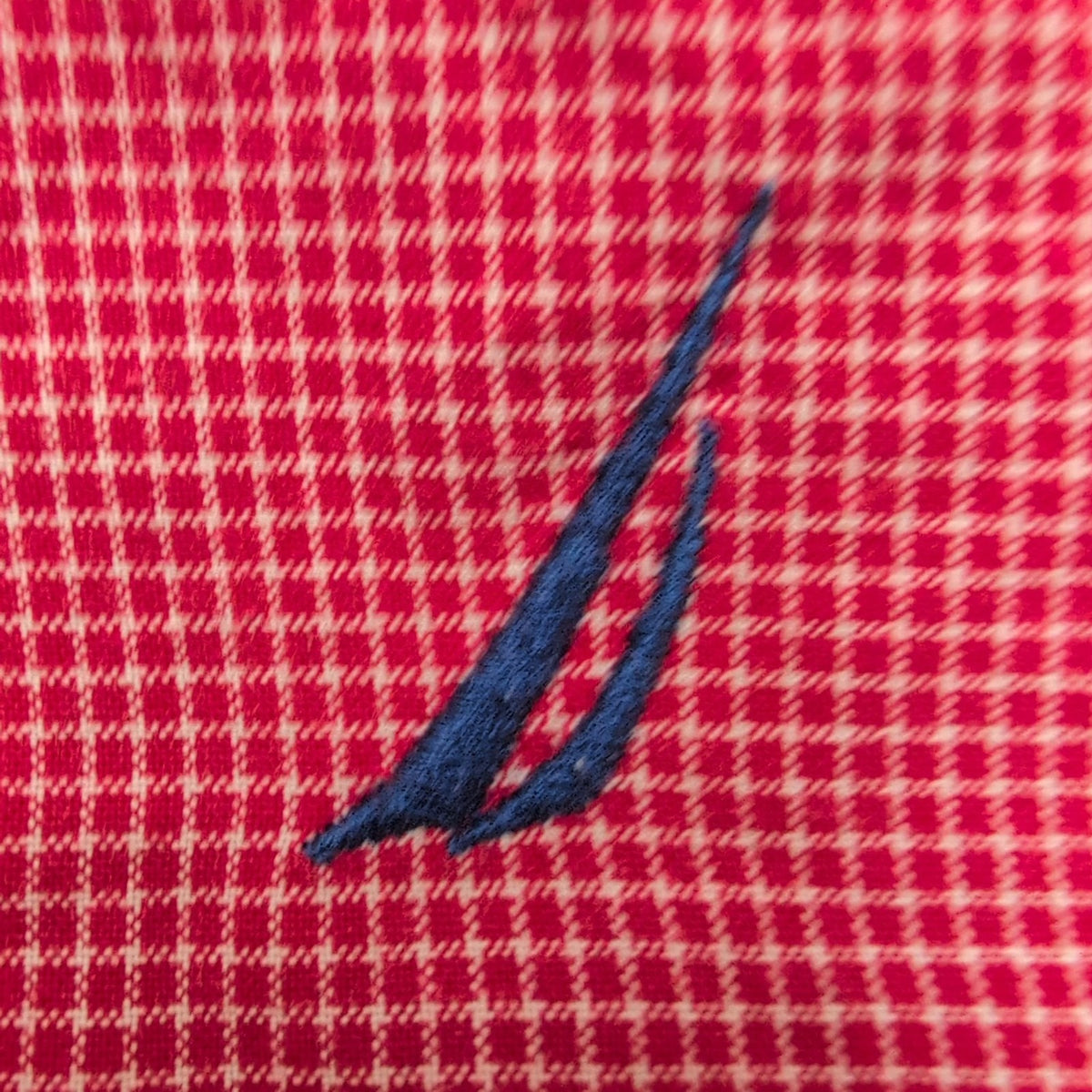 Chemise Nautica L Rouge Micro Carreaux 100% Coton Logo Manches Courtes