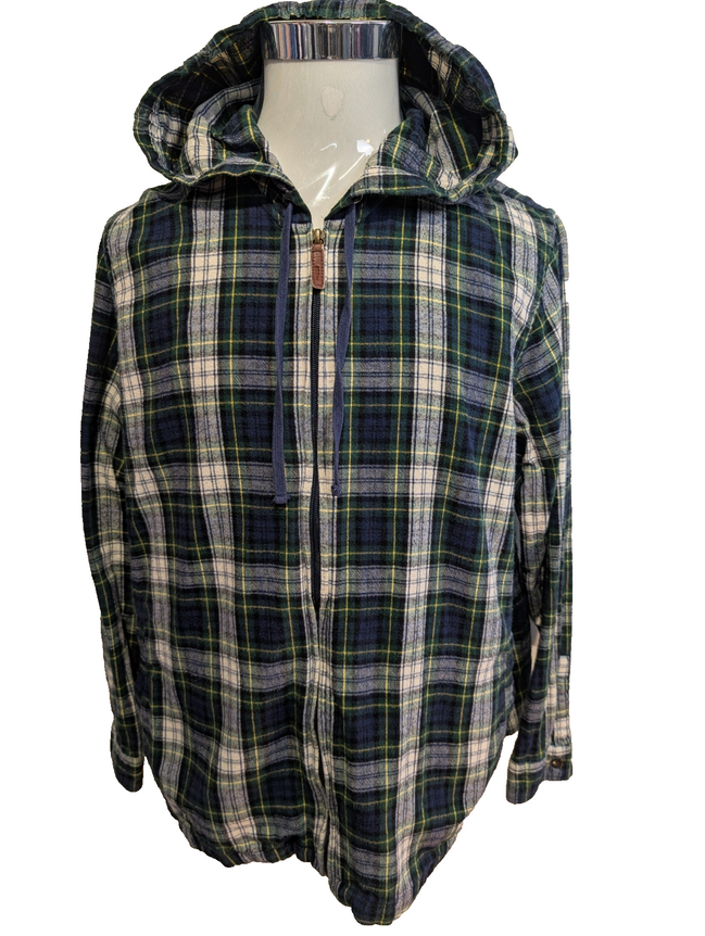 L.L. Bean Flanelle Capuche Zippée Surchemise Veste Bûcheron XL |322S