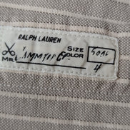 Chemise Polo Ralph Lauren Manches Longues Custom Fit Crème Rayures XXL