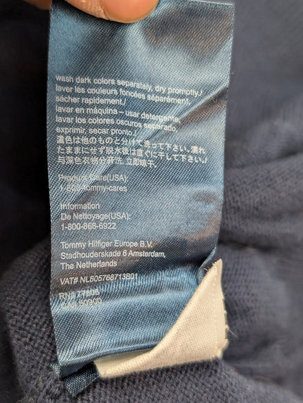 Pull Sans Manche TOMMY HILFIGER 100% PIMA COTTON Bleu Marine Taille M Neuf