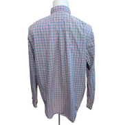 Chemise Ralph Lauren XL Coton Stretch Carreaux Bleu Rose Logo Bleu