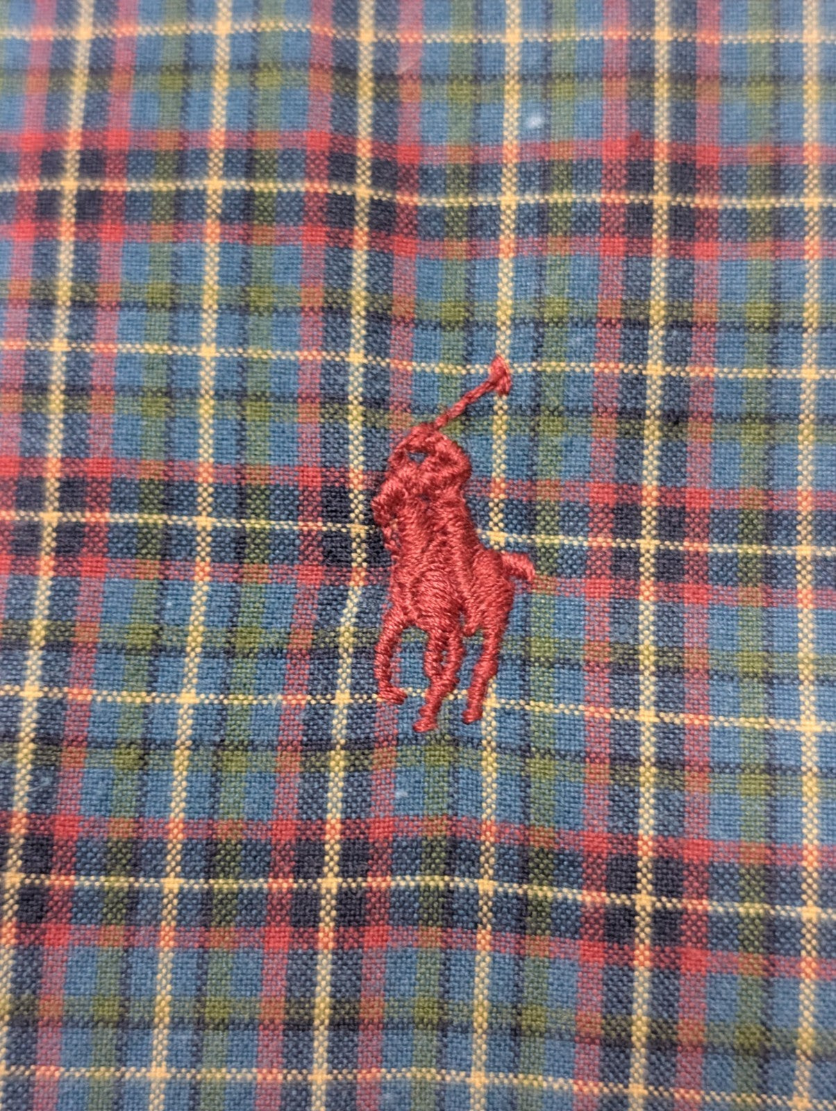 Ralph Lauren Chemise Homme XL Bleu Rouge Tartan Manches Longues Classic Fit