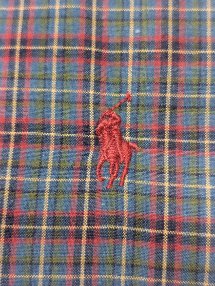 Ralph Lauren Chemise Homme XL Bleu Rouge Tartan Manches Longues Classic Fit