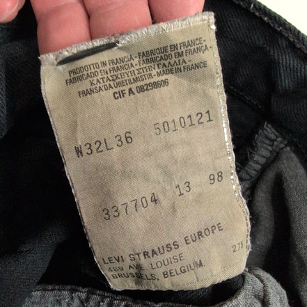 Levi’s 501 Jean Homme W32 L36 Noir Vintage Pantalon Bouton Coton