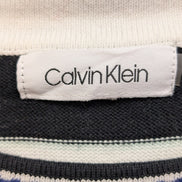 Calvin Klein Pull Femme M Coton Rayures Bleu Marine Blanc Manches 3/4 