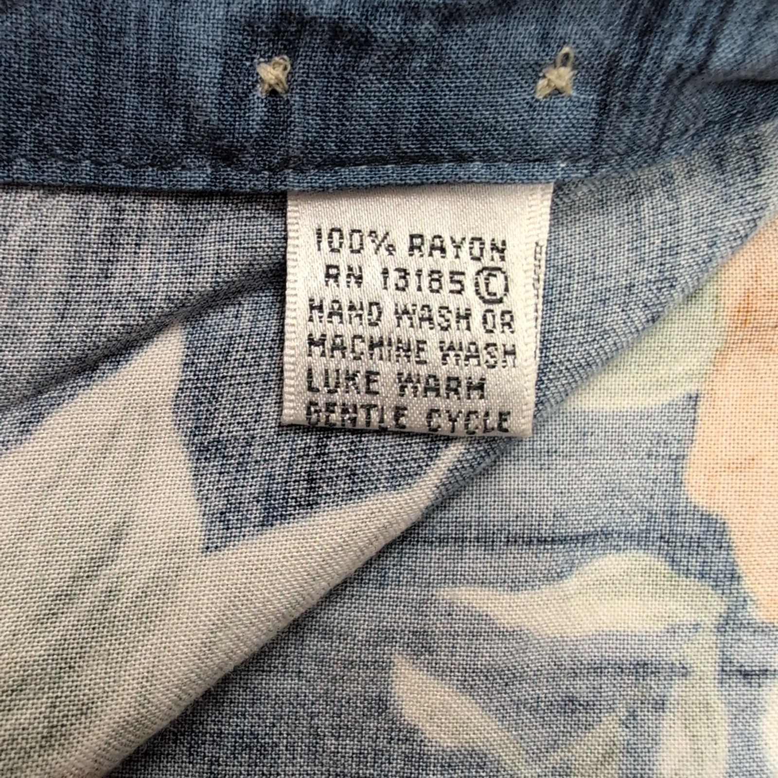 Chemise Hawaïenne Pierre Cardin Rayonne Bleu Floral XL