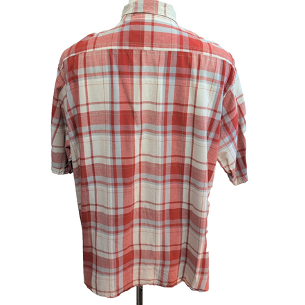 Chemise Wrangler Manches Courtes Rouge et Blanche à Carreaux à Poches Taille 2XL