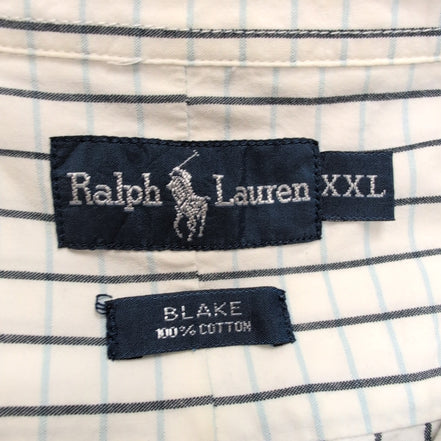 Chemise Ralph Lauren Blake XXL Carreaux Bleu Manches Courtes Button Down Shirt