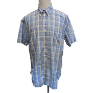 Chemise nautica bleu à carreaux Manche courte Taille XL Une poche logo bred bleu