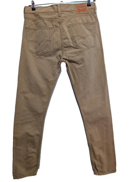 Jean Levi's 508 Regular Taper Marron Clair Beige Homme coupe droite W32 L34