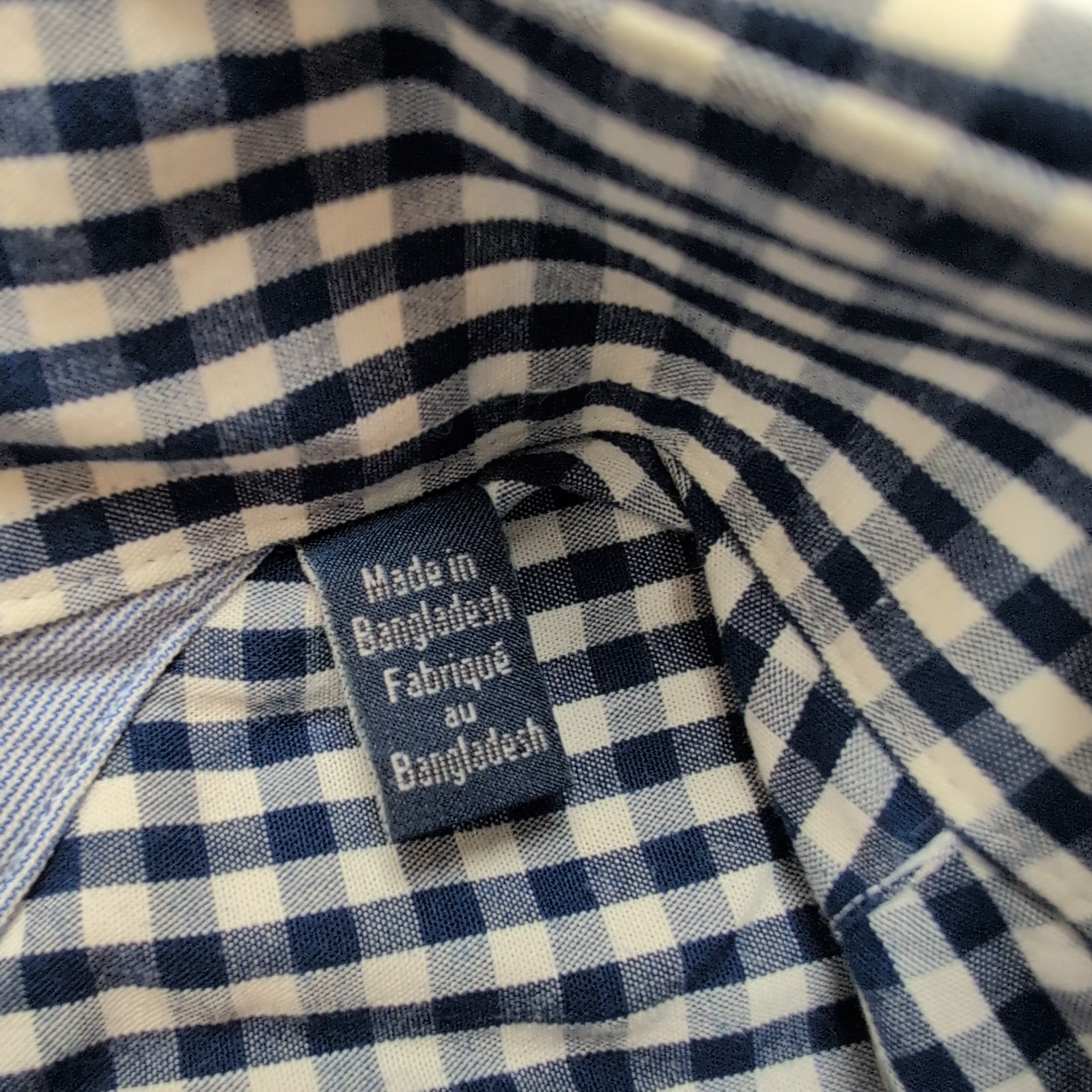 Chemise Tommy Hilfiger à Petits Carreaux Bleu Marine et Blanc 1 Poche - Taille L