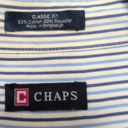 Chemise Chaps Classic Fit bleu rayures manches longues 1 poche XXL 3XL