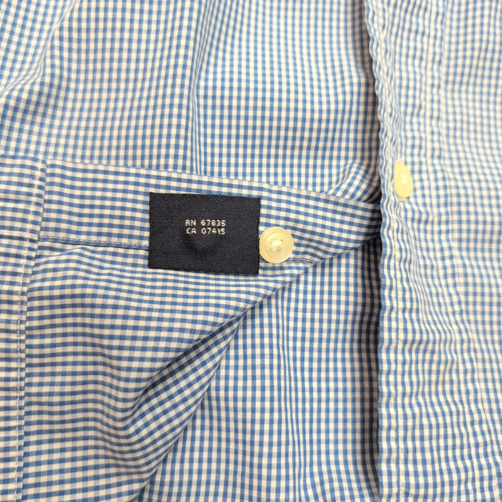 Chemise Nautica L Made in Hong Kong Bleu Carreaux Manches courtes 100% Coton