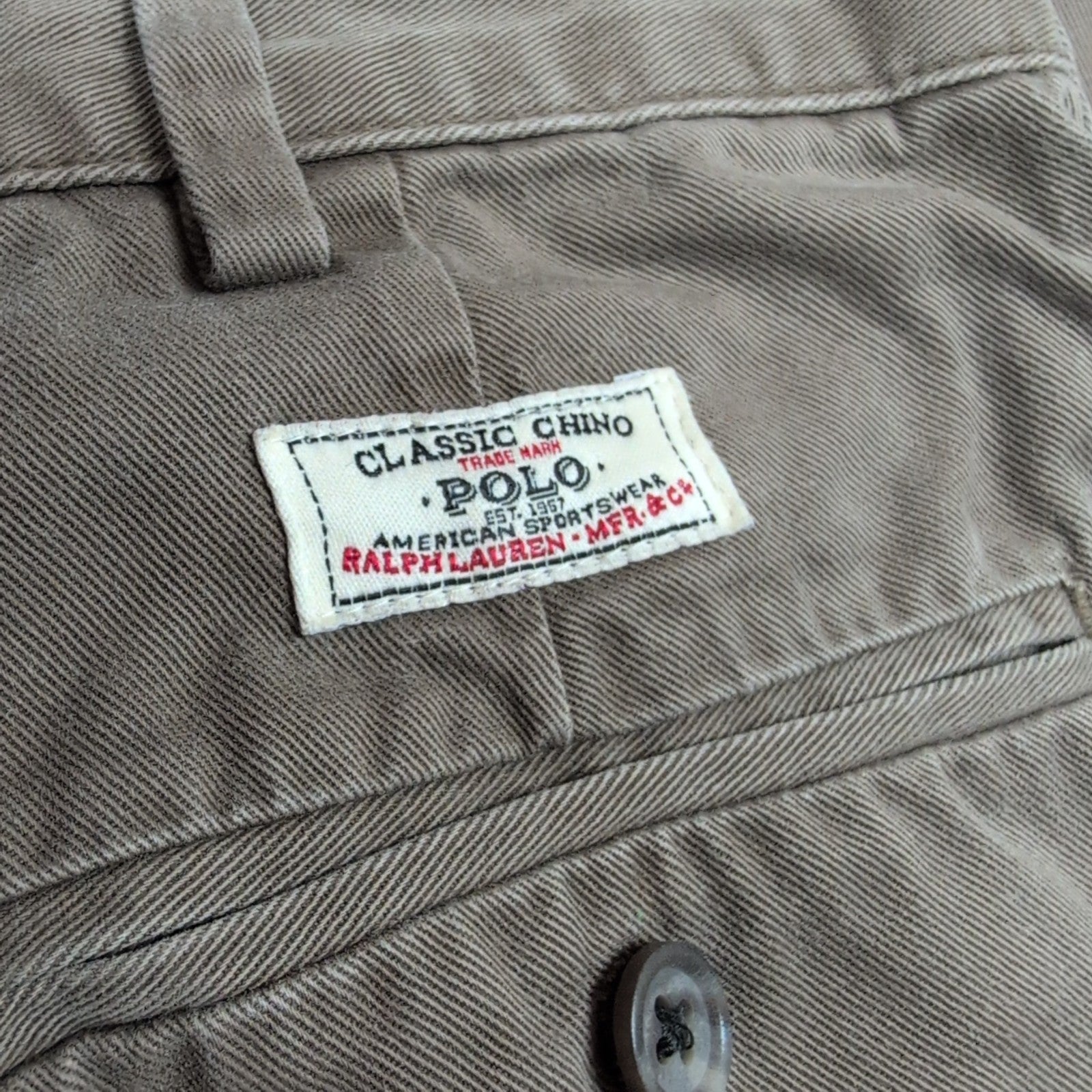 Pantalon Chino Polo Ralph Lauren W34 L32 Marron 100% Coton
