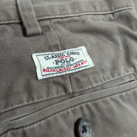 Pantalon Chino Polo Ralph Lauren W34 L32 Marron 100% Coton