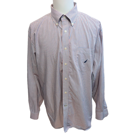 Chemise Nautica XXL Bleu Blanc Rouge Carreaux 100% Coton Classic