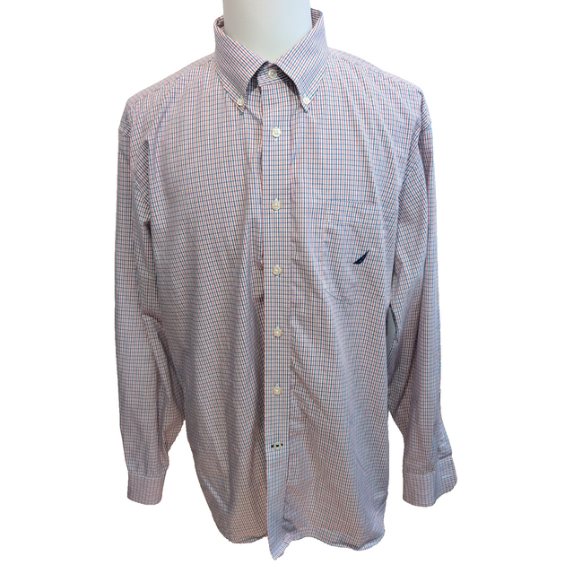 Chemise Nautica XXL Bleu Blanc Rouge Carreaux 100% Coton Classic