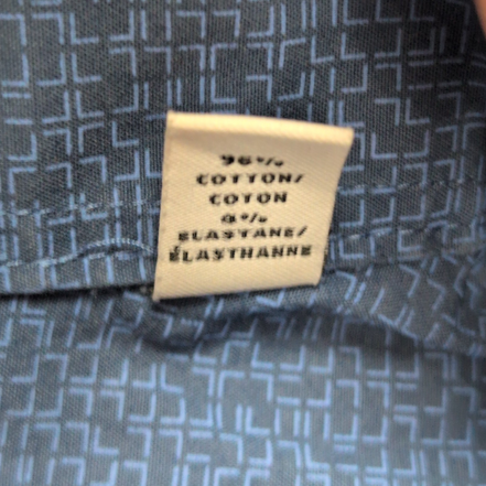 Chemise CALVIN KLEIN Slim Fit XL Bleu Motif Géométrique Stretch Coton