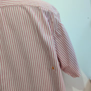 Chemise Docker's Manches Courtes Rayée Rouge - Taille XL (taille comme 2XL)