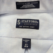 Chemise Stafford XL Oxford Bleu Clair Classic Fit Coton Poche manches longues