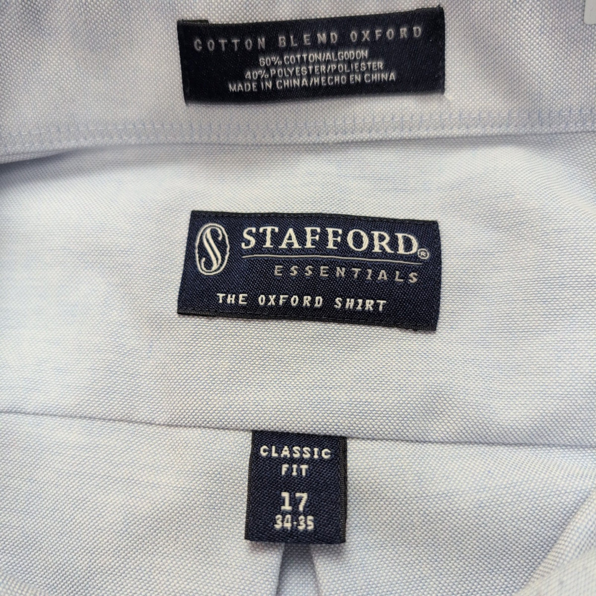 Chemise Stafford XL Oxford Bleu Clair Classic Fit Coton Poche manches longues